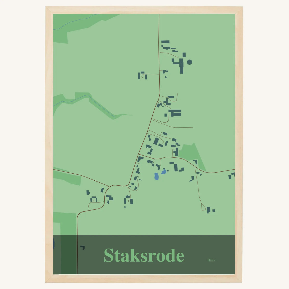 Staksrode plakat – Firkantet 2026 – Lys pastel grøn