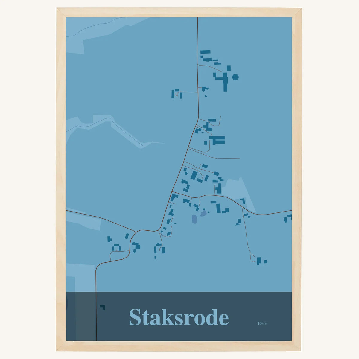 Staksrode plakat – Firkantet 2026 – Lys pastel blå