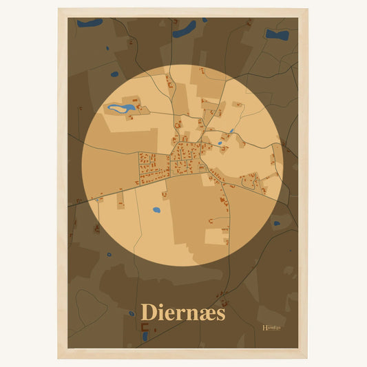 Diernæs Plakat – Lys pastel brun