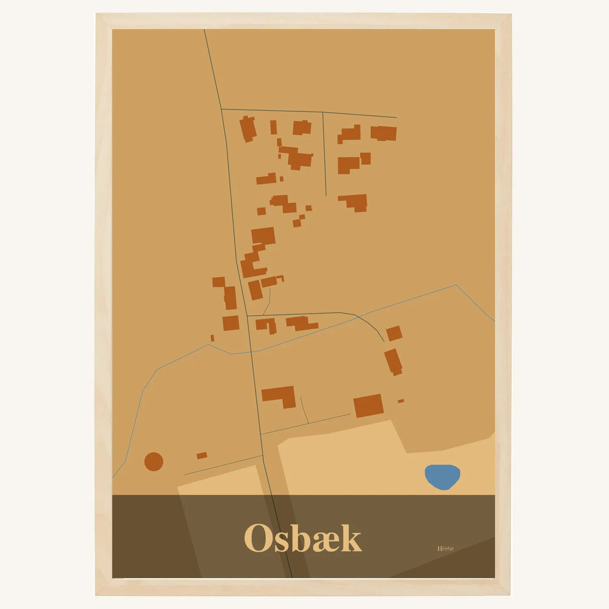 Osbæk plakat – Firkantet 2026 – Lys pastel brun