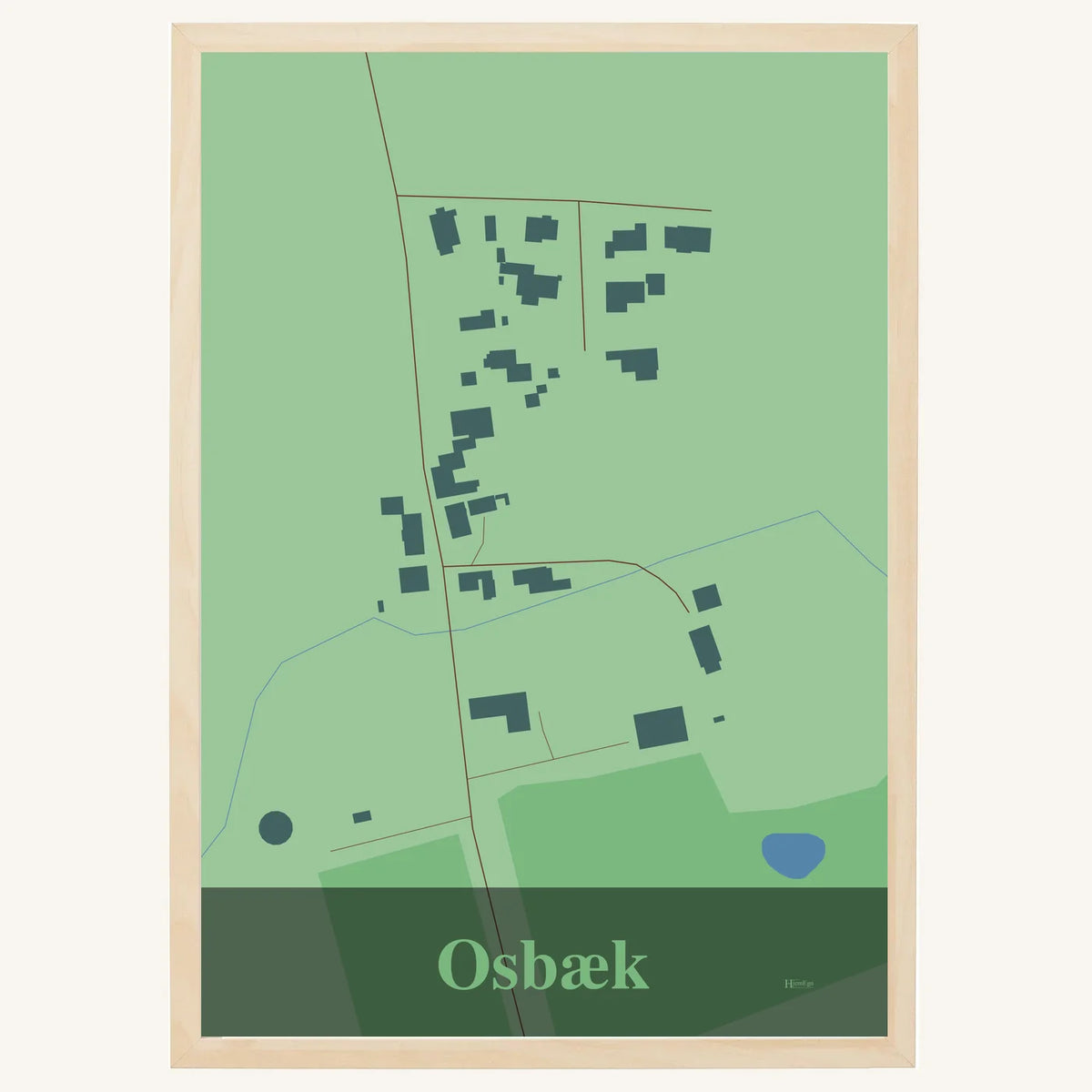 Osbæk plakat – Firkantet 2026 – Lys pastel grøn