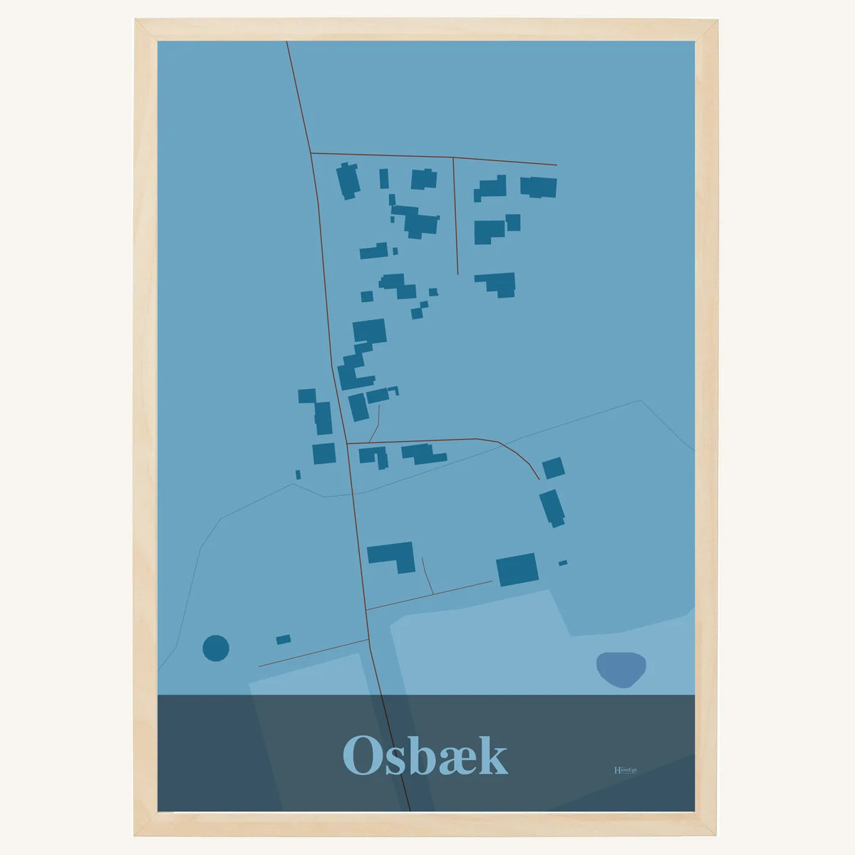 Osbæk plakat – Firkantet 2026 – Lys pastel blå