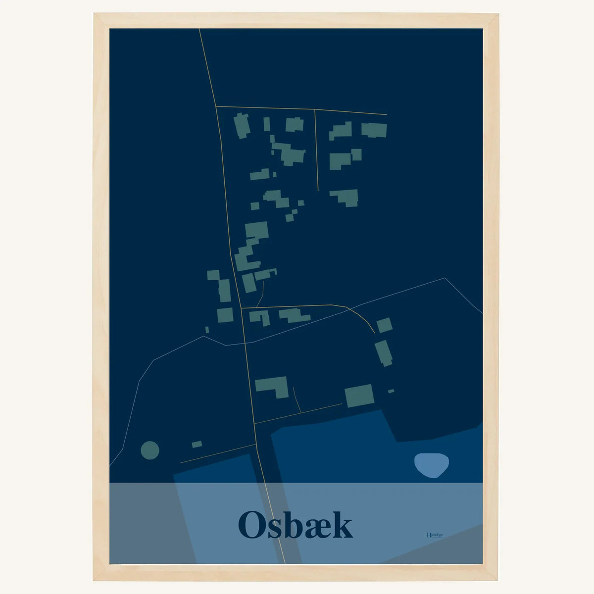 Osbæk plakat – Firkantet 2026 – Mørk blå