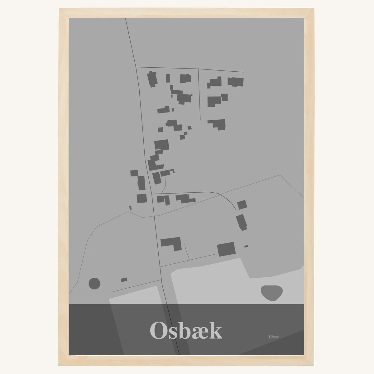 Osbæk plakat – Firkantet 2026 – Lys pastel grå