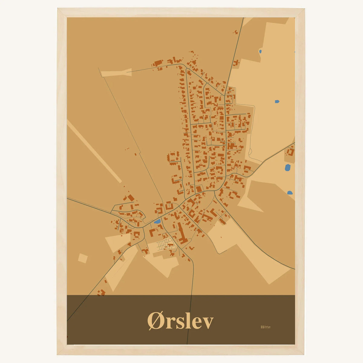Ørslev plakat – Firkantet 2026 – Lys pastel brun