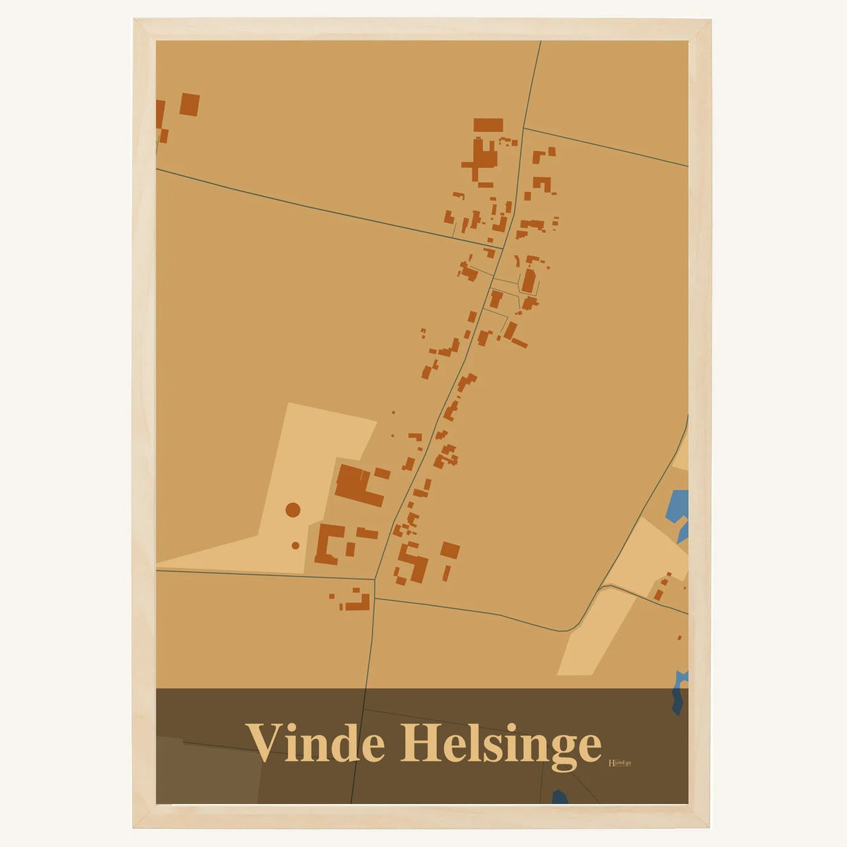 Vinde Helsinge plakat – Firkantet 2026 – Lys pastel brun
