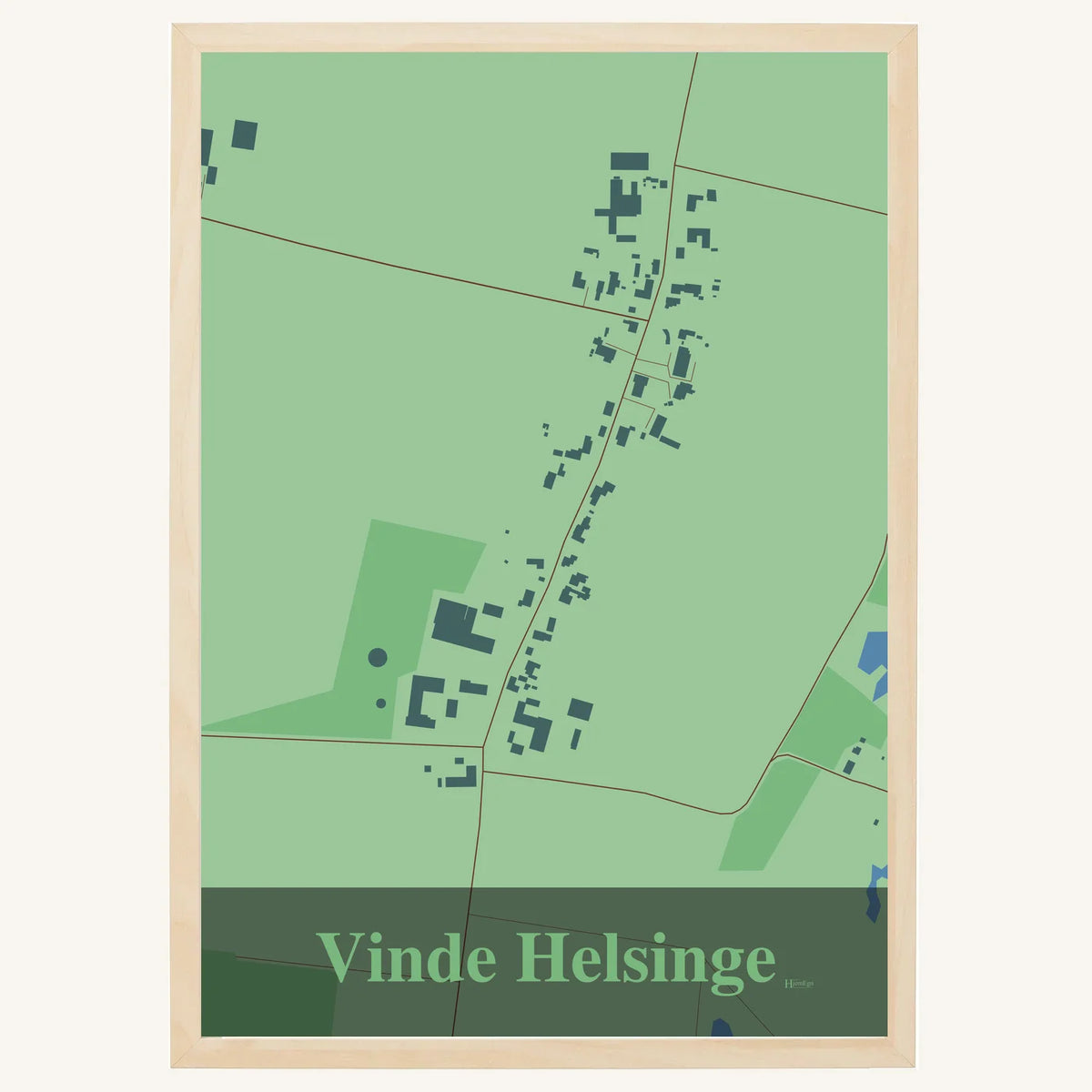 Vinde Helsinge plakat – Firkantet 2026 – Lys pastel grøn