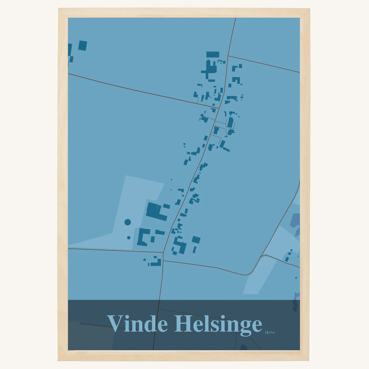 Vinde Helsinge plakat – Firkantet 2026 – Lys pastel blå