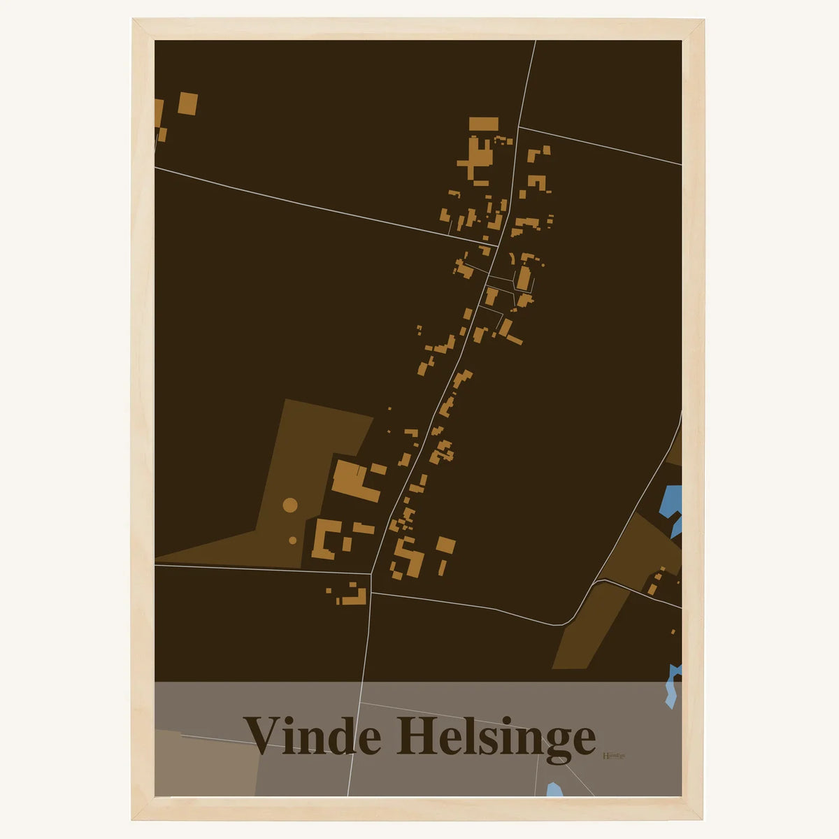 Vinde Helsinge plakat – Firkantet 2026 – Mørk brun