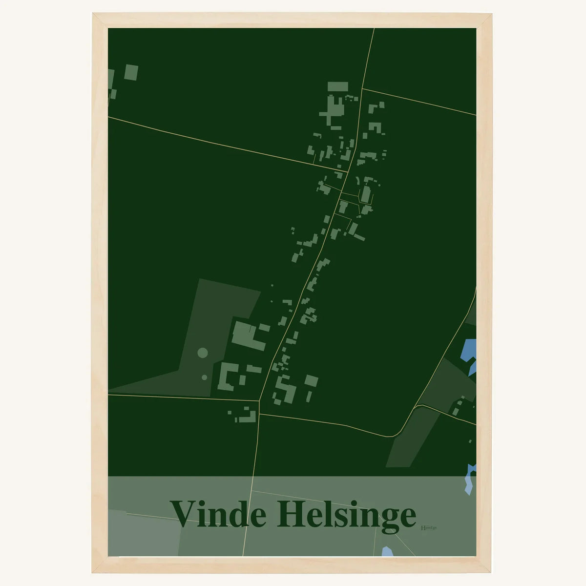 Vinde Helsinge plakat – Firkantet 2026 – Mørk grøn