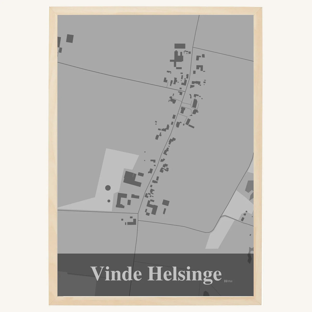 Vinde Helsinge plakat – Firkantet 2026 – Lys pastel grå