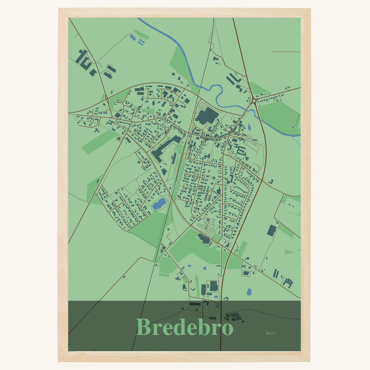 Bredebro plakat – Firkantet 2026 – Lys pastel grøn