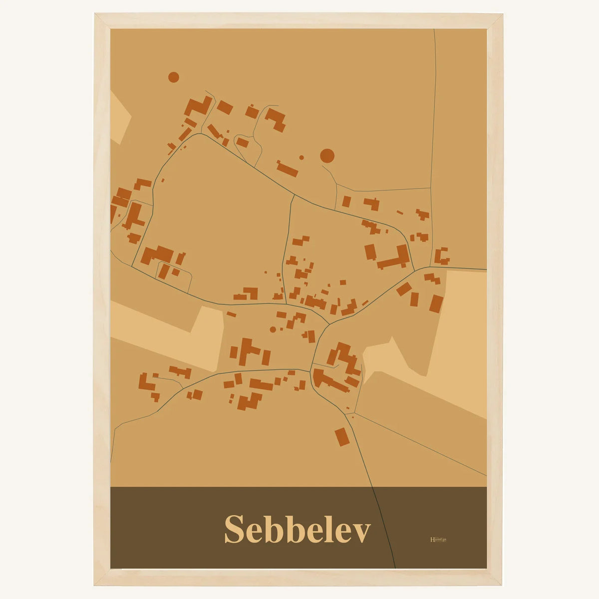 Sebbelev plakat – Firkantet 2026 – Lys pastel brun