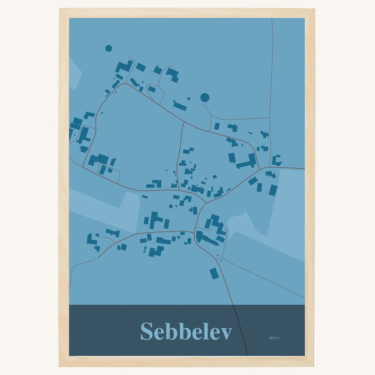 Sebbelev plakat – Firkantet 2026 – Lys pastel blå