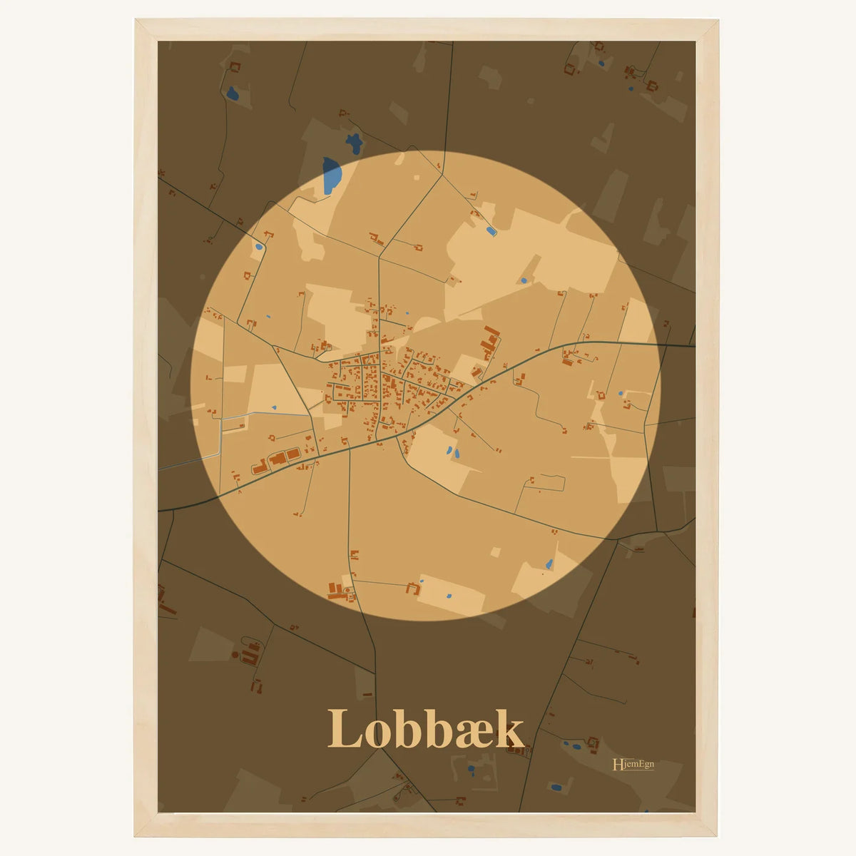 Lobbæk plakat – Centrum 2026 – Lys pastel brun