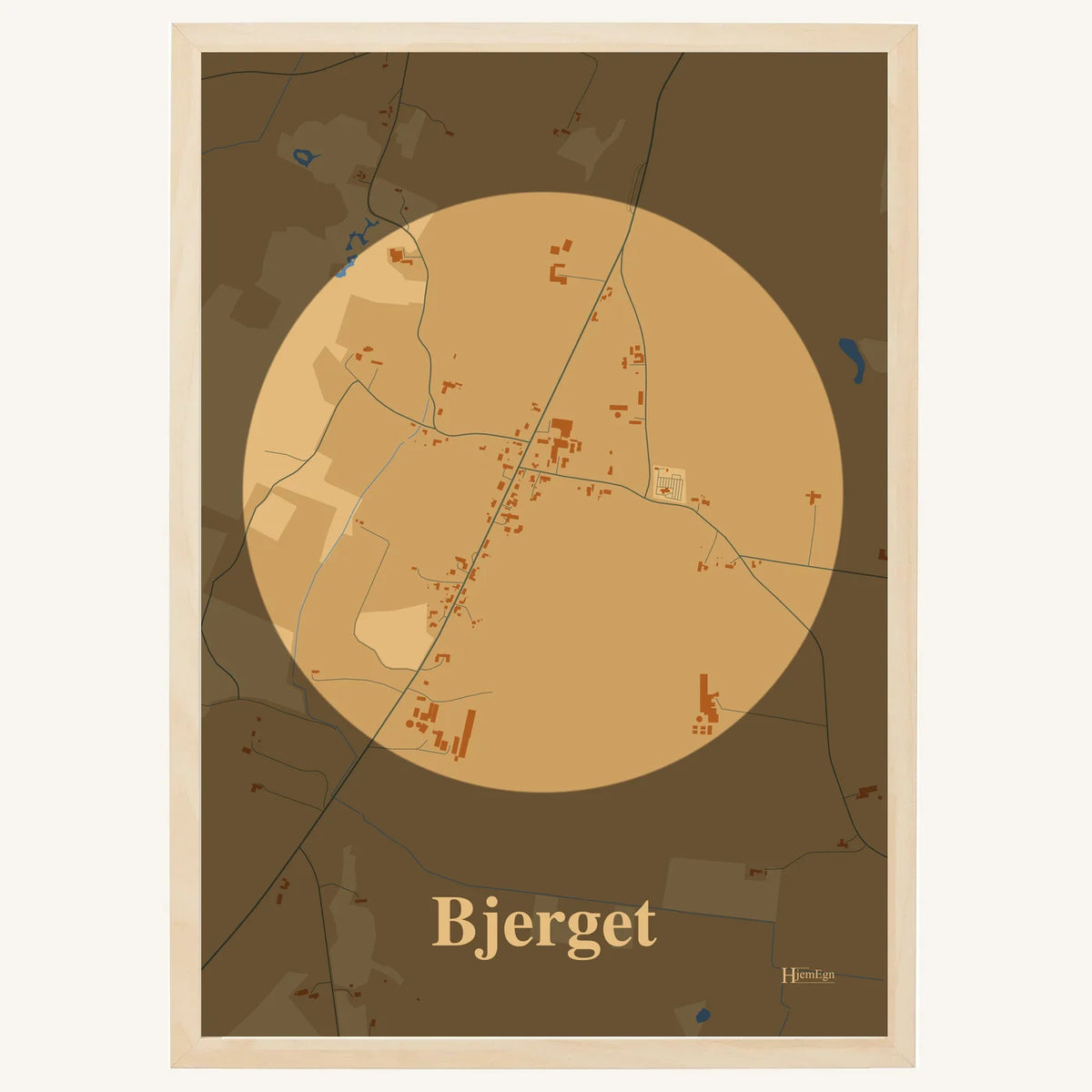 Bjerget plakat – Centrum 2026 – Lys pastel brun