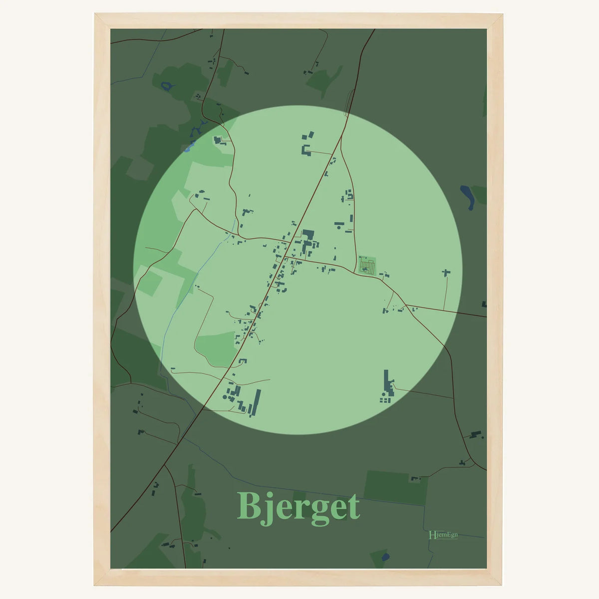 Bjerget plakat – Centrum 2026 – Lys pastel grøn