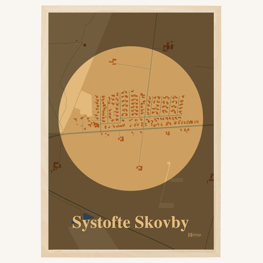 Systofte Skovby plakat – Centrum 2026 – Lys pastel brun