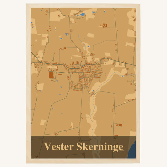 Vester Skerninge Plakat – Lys pastel brun