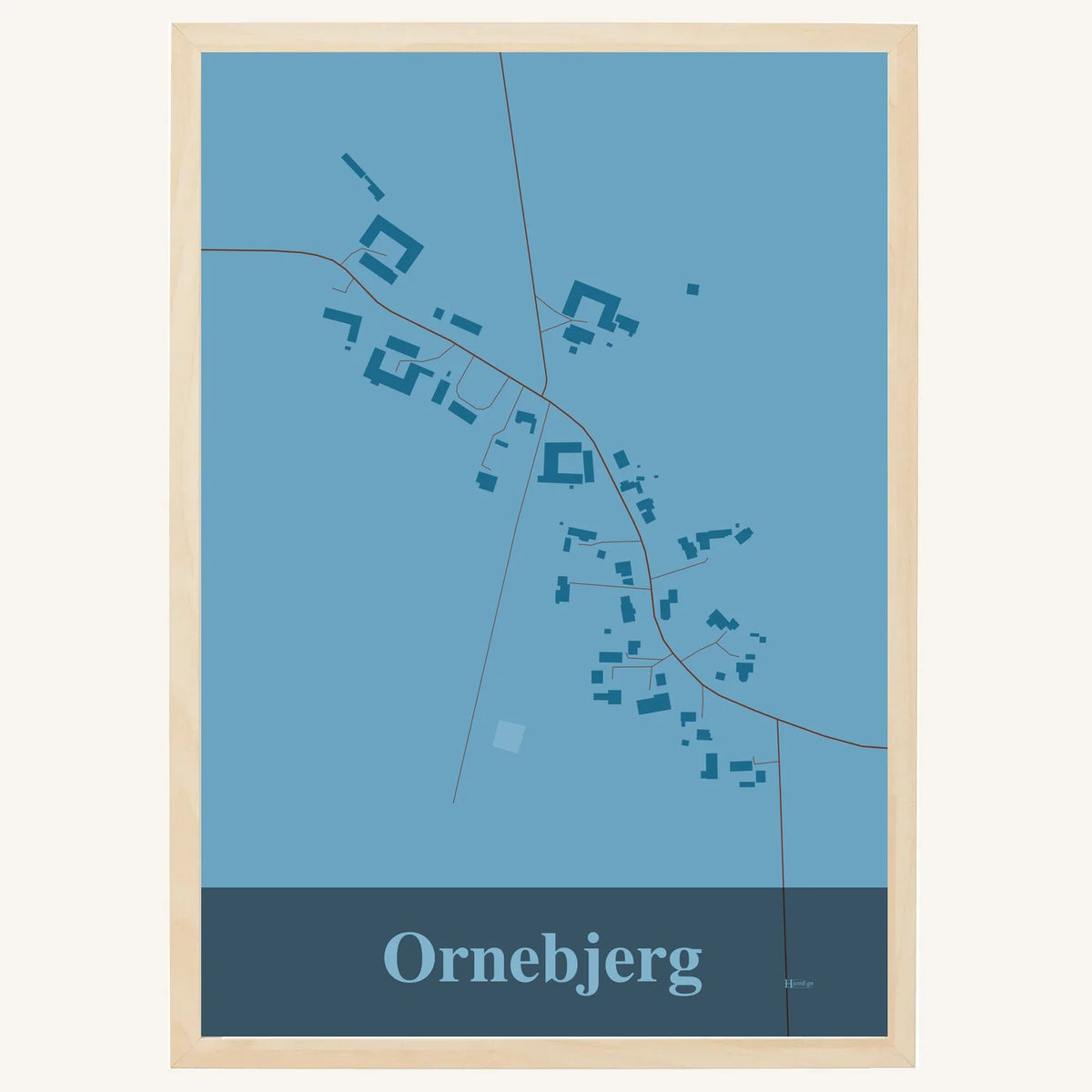 Ornebjerg plakat – Firkantet 2026 – Lys pastel blå