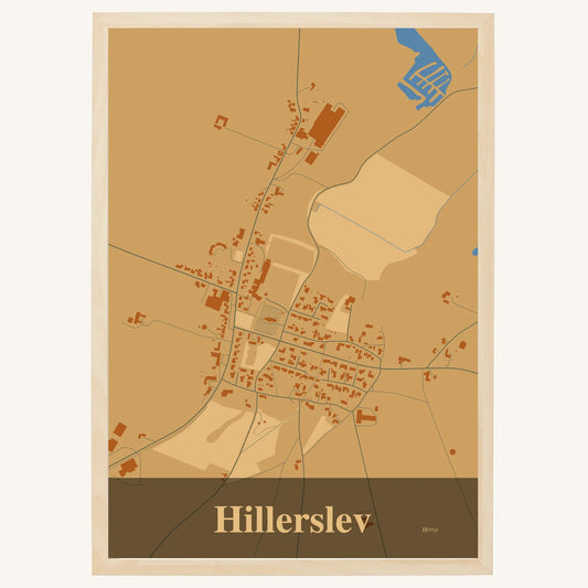 Hillerslev plakat – Firkantet 2026 – Lys pastel brun