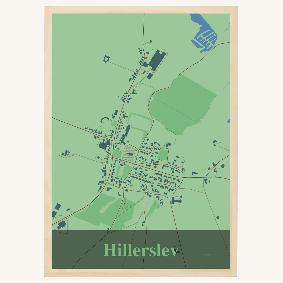 Hillerslev plakat – Firkantet 2026 – Lys pastel grøn