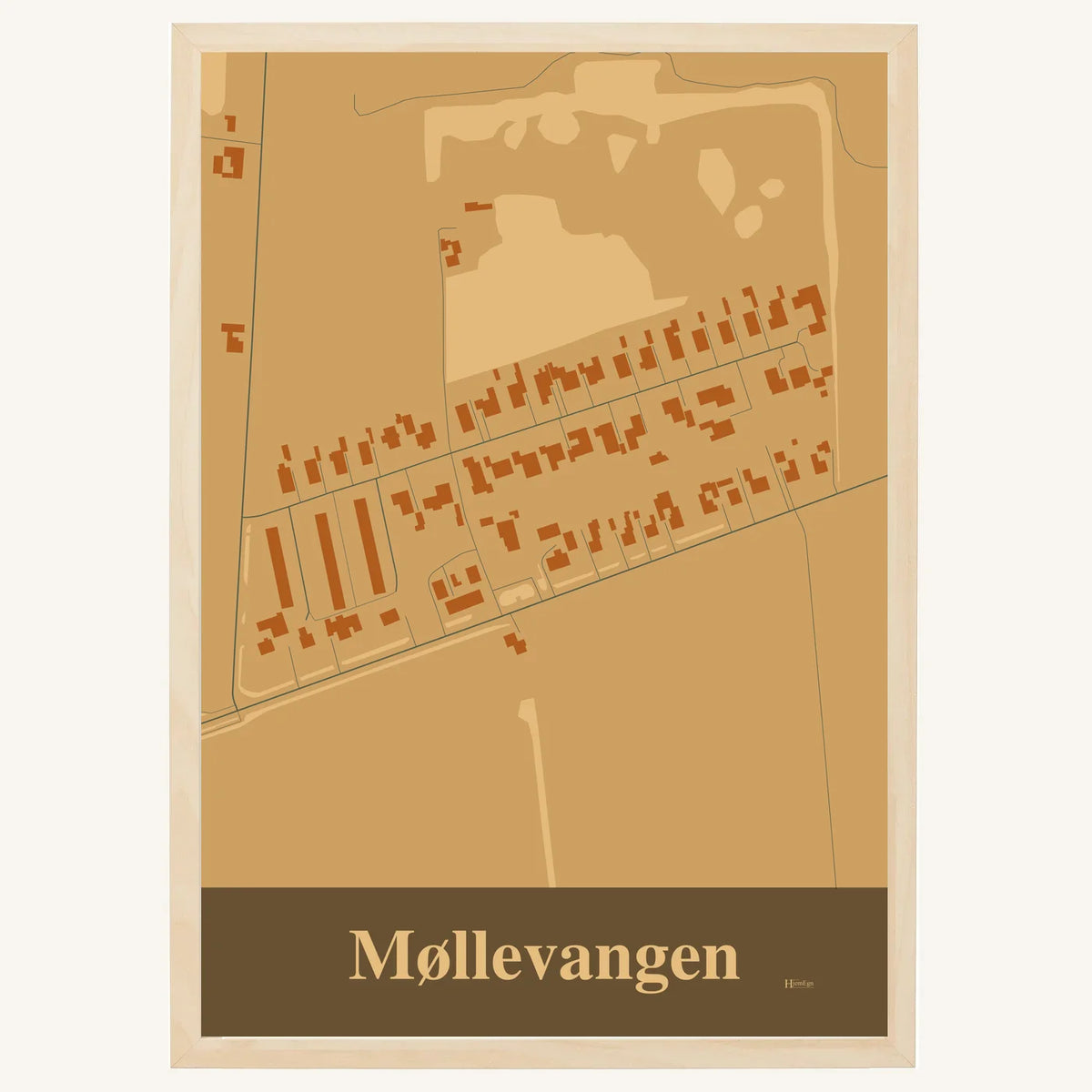 Møllevangen plakat – Firkantet 2026 – Lys pastel brun