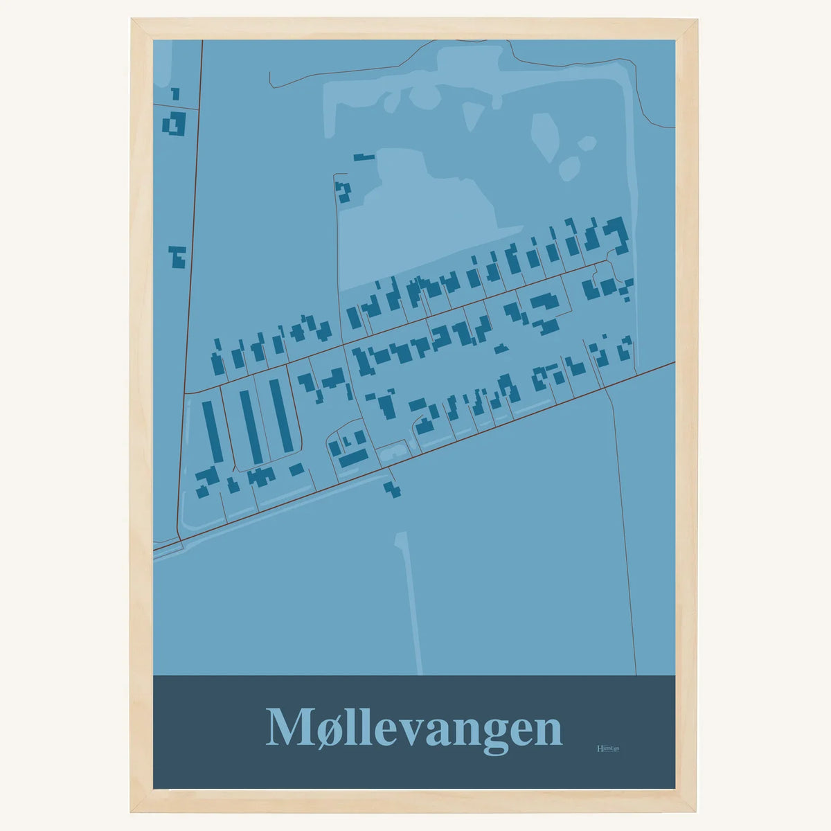 Møllevangen plakat – Firkantet 2026 – Lys pastel blå