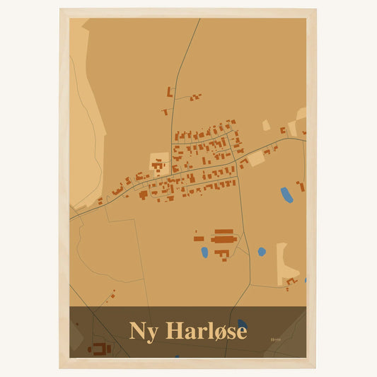 Ny Harløse plakat – Firkantet 2026 – Lys pastel brun