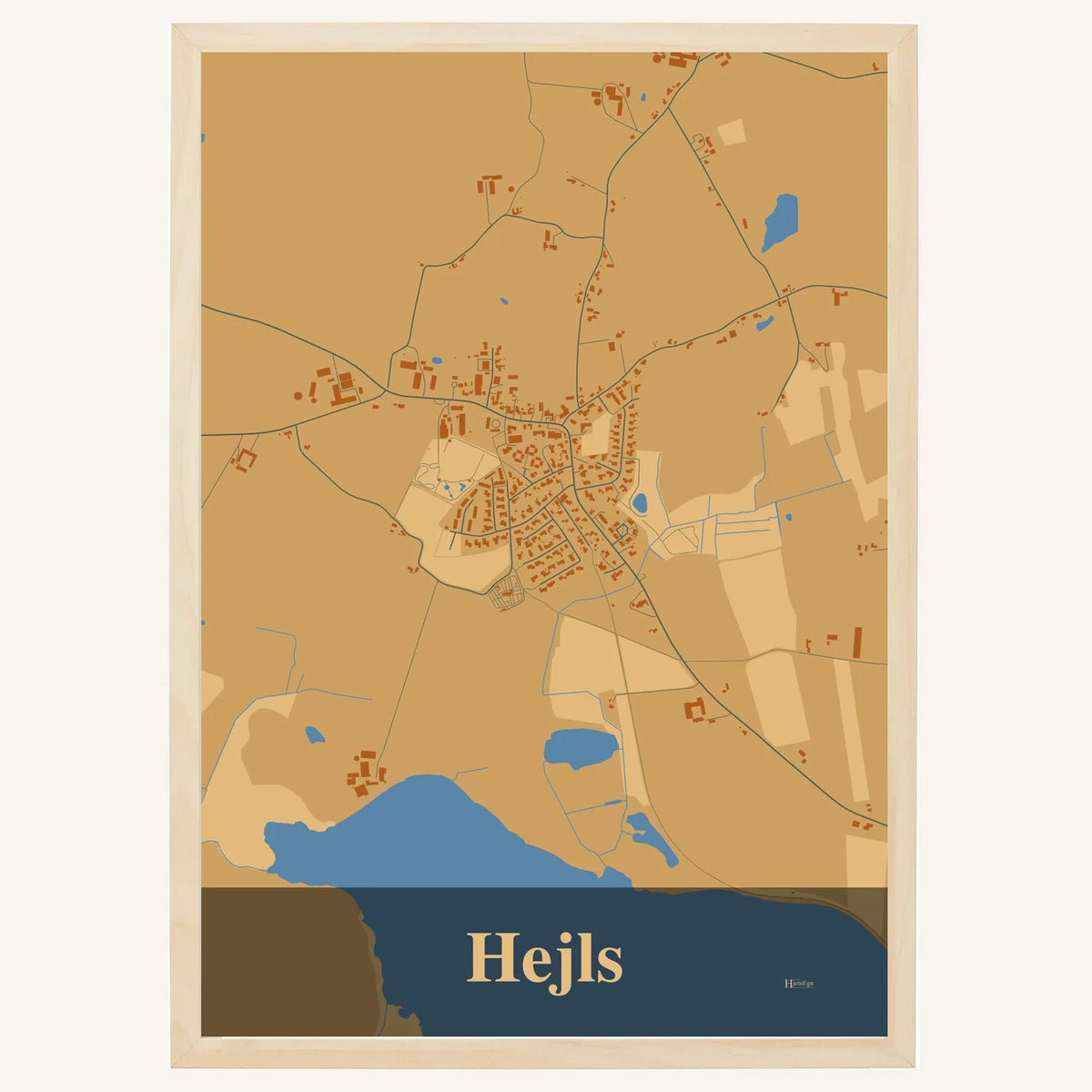 Hejls plakat – Firkantet 2026 – Lys pastel brun