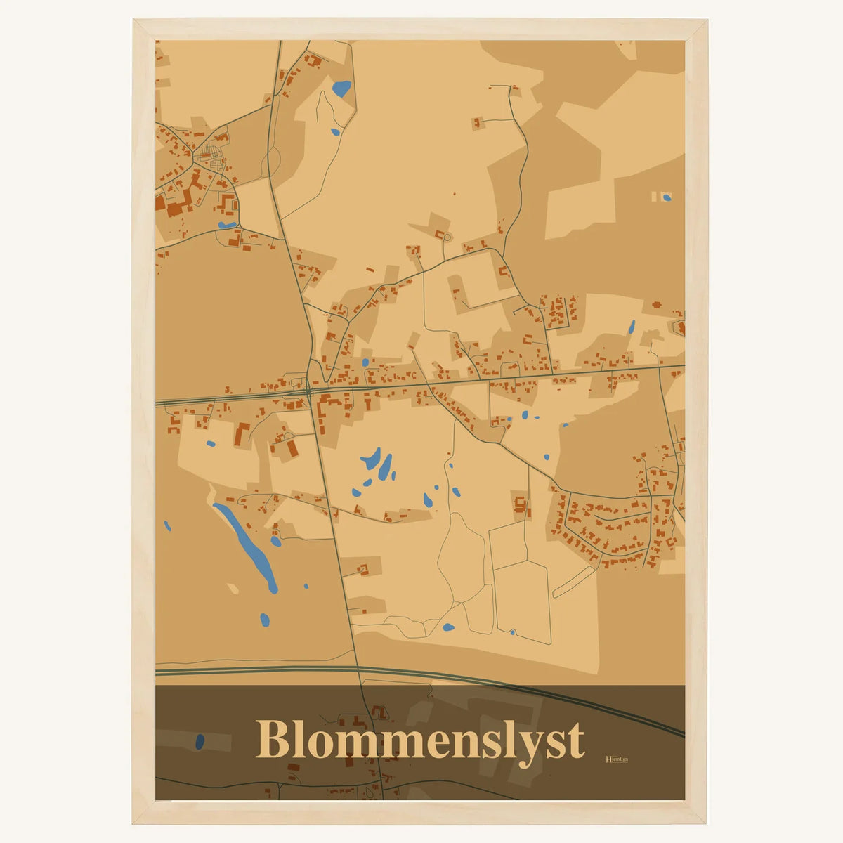 Blommenslyst plakat – Firkantet 2026 – Lys pastel brun