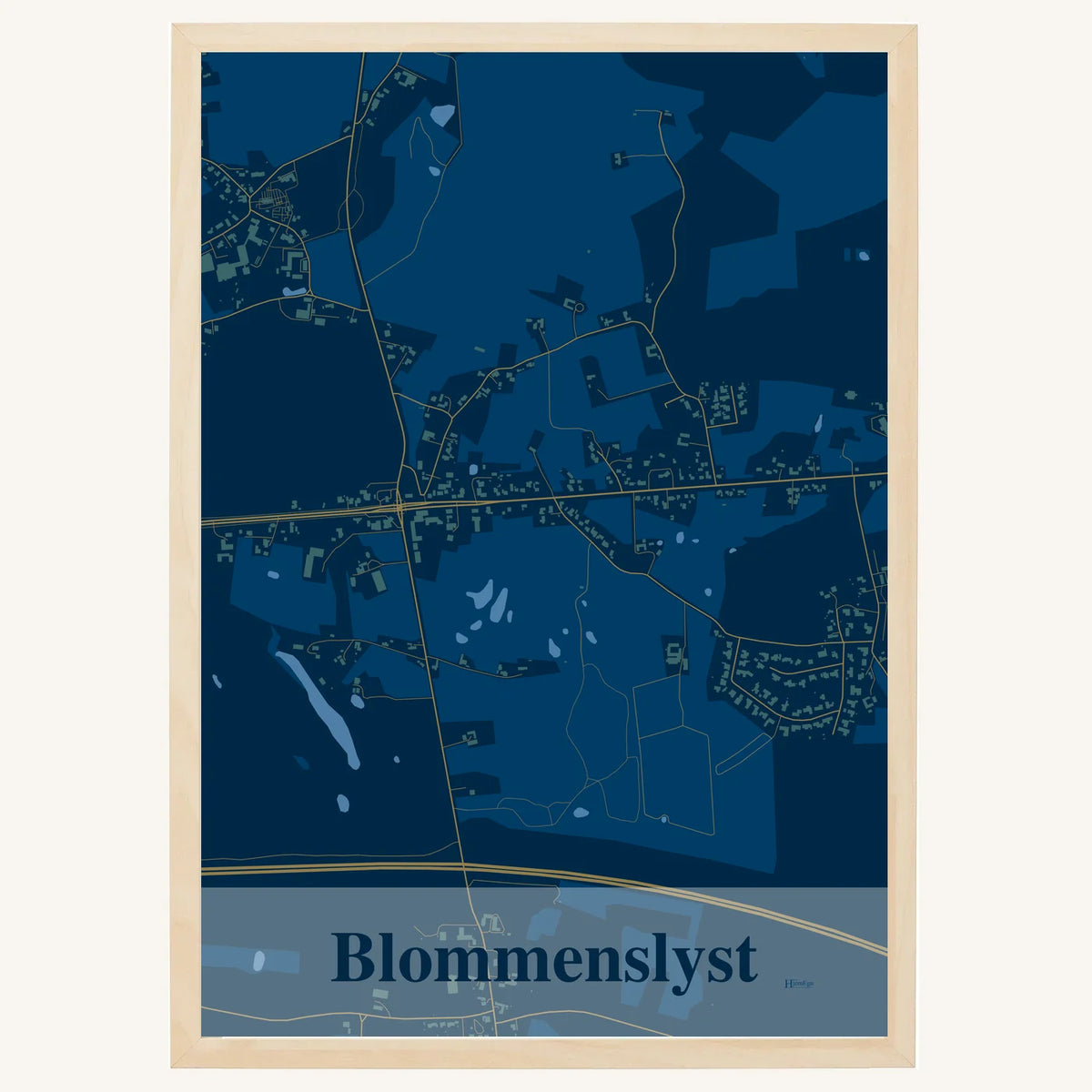 Blommenslyst plakat – Firkantet 2026 – Mørk blå
