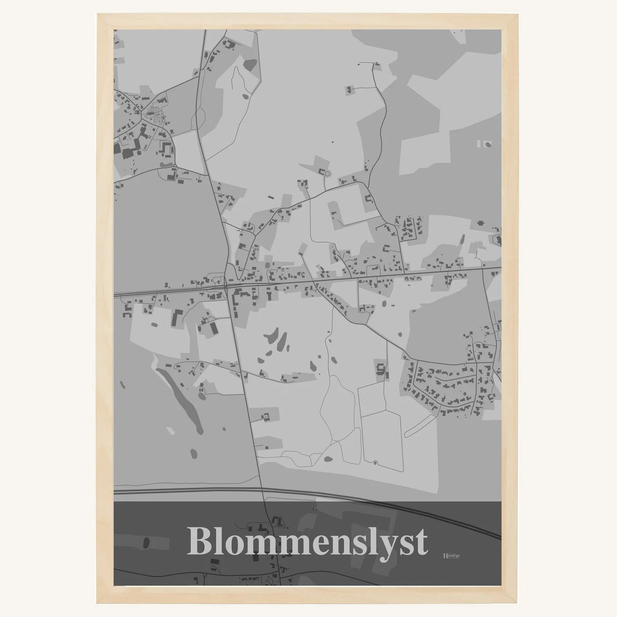Blommenslyst plakat – Firkantet 2026 – Lys pastel grå