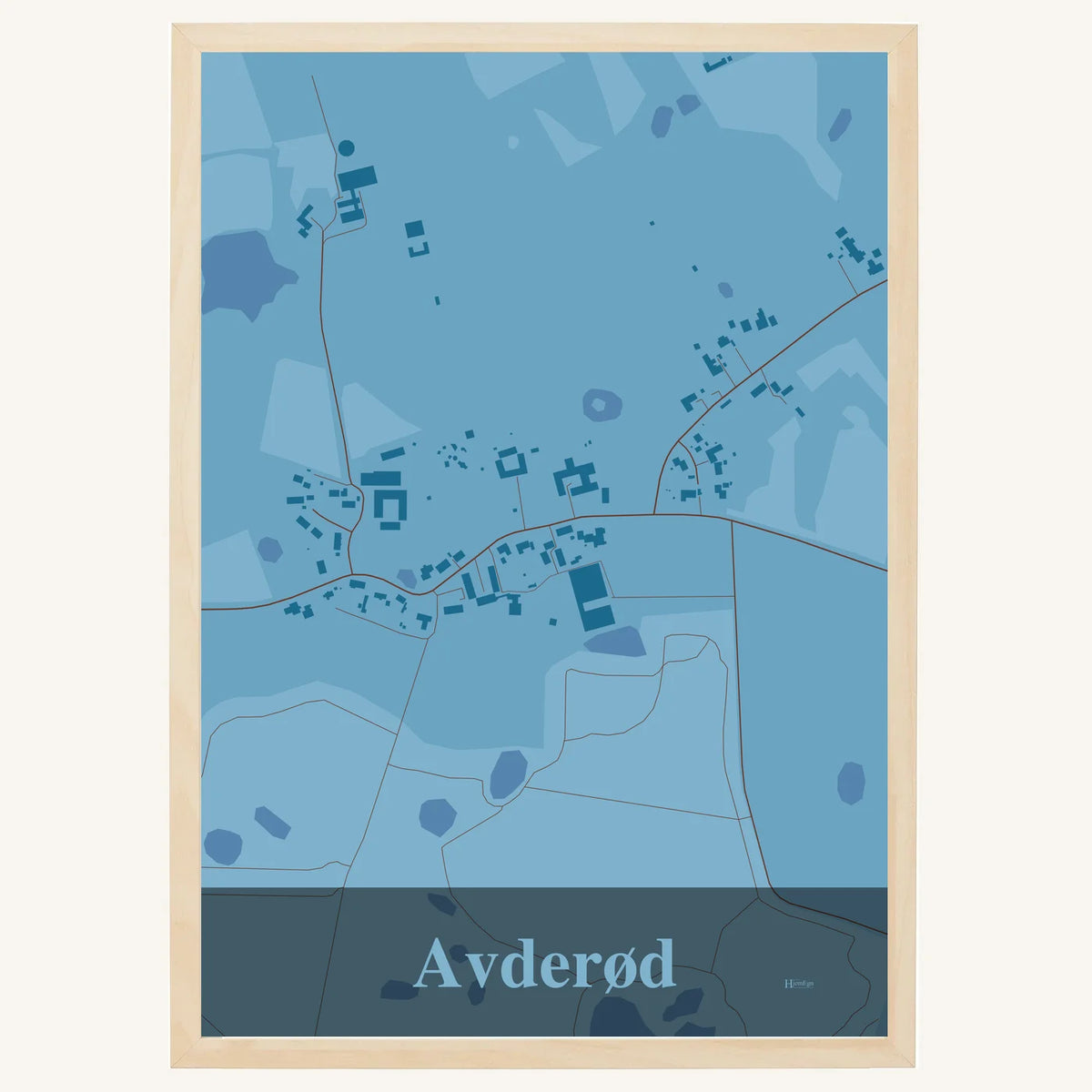 Avderød plakat – Firkantet 2026 – Lys pastel blå