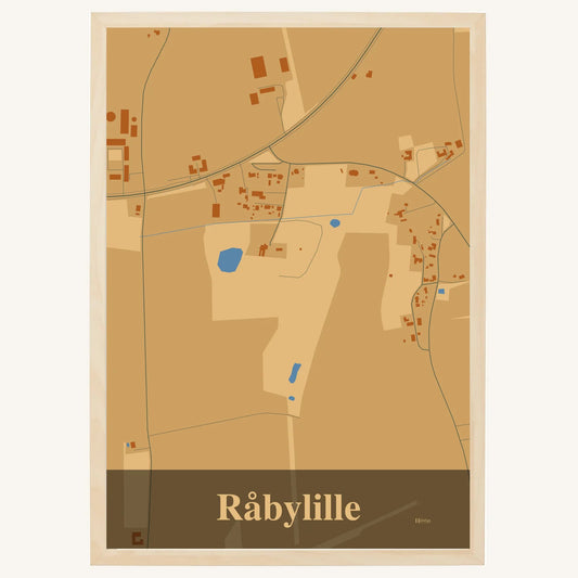 Råbylille plakat – Firkantet 2026 – Lys pastel brun