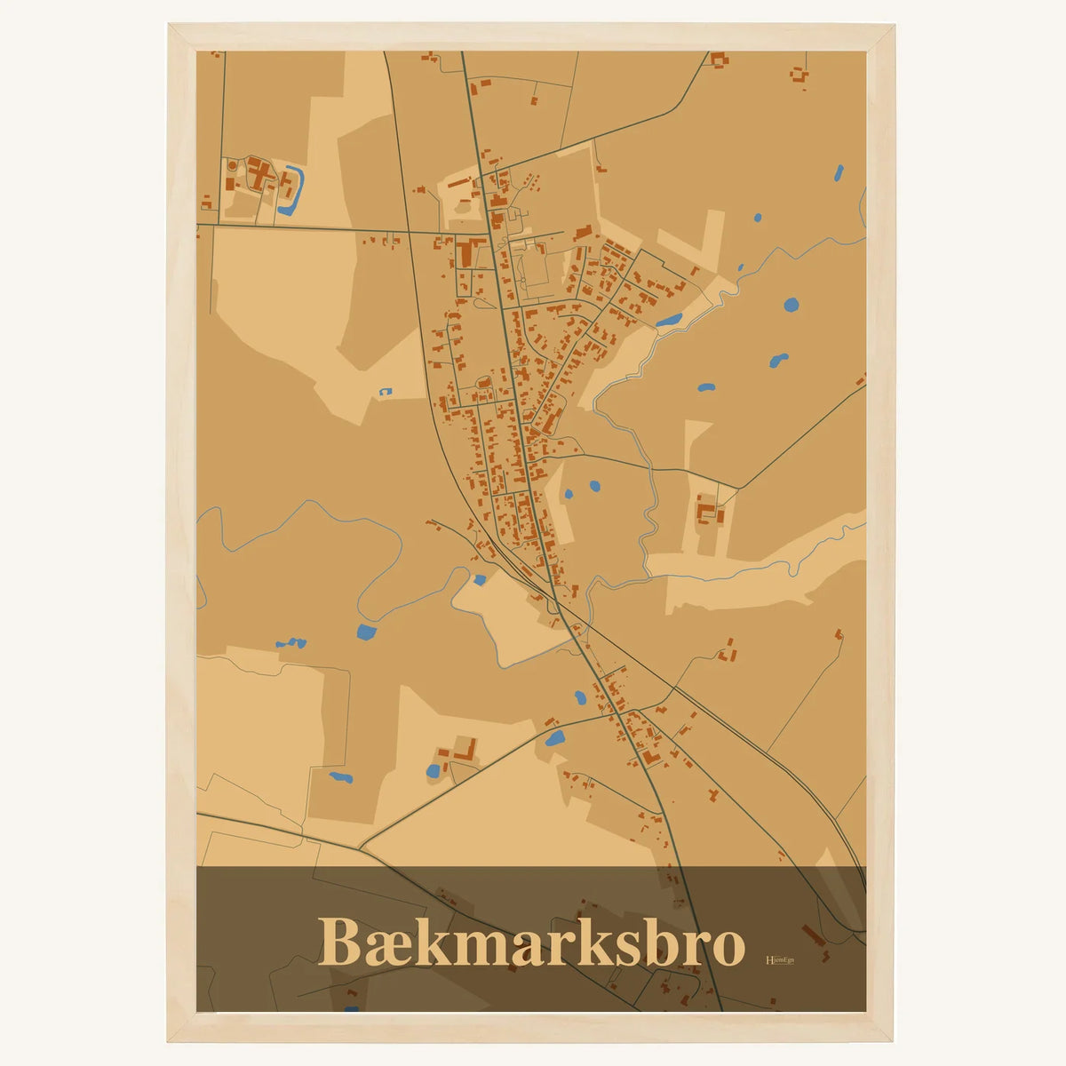 Bækmarksbro plakat – Firkantet 2026 – Lys pastel brun