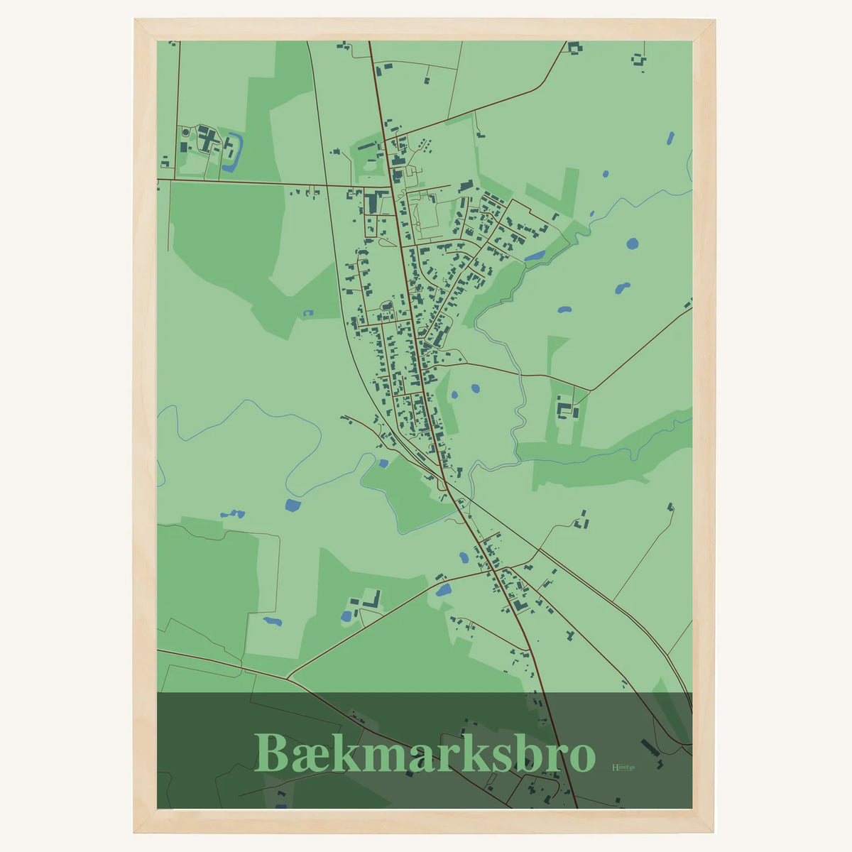 Bækmarksbro plakat – Firkantet 2026 – Lys pastel grøn
