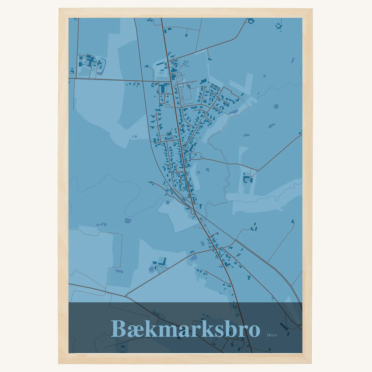 Bækmarksbro plakat – Firkantet 2026 – Lys pastel blå