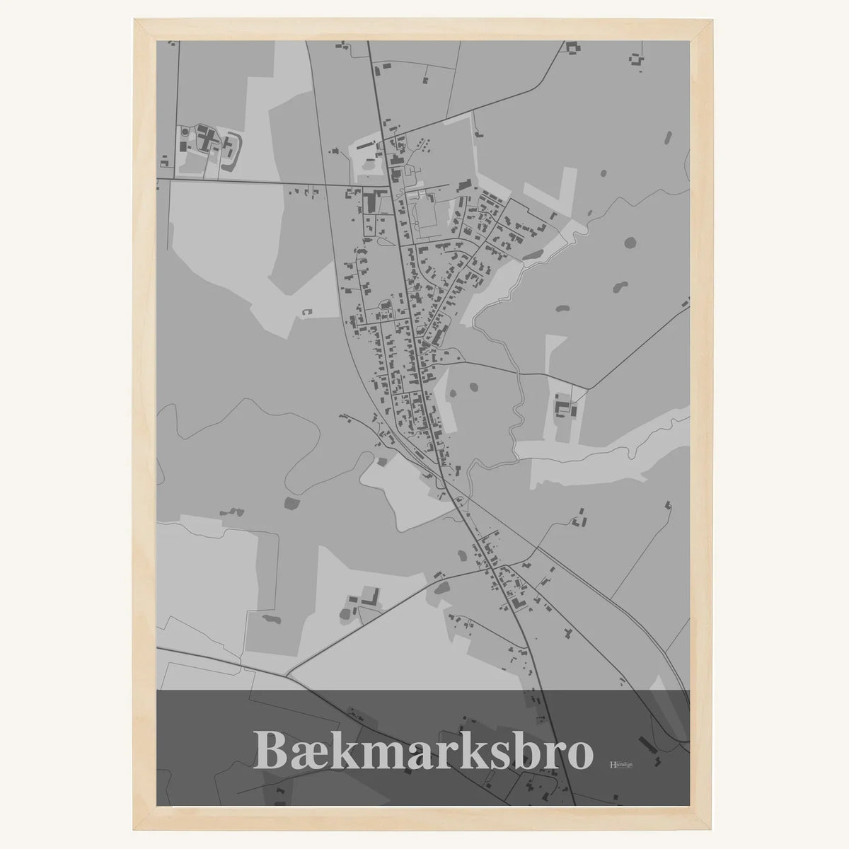 Bækmarksbro plakat – Firkantet 2026 – Lys pastel grå