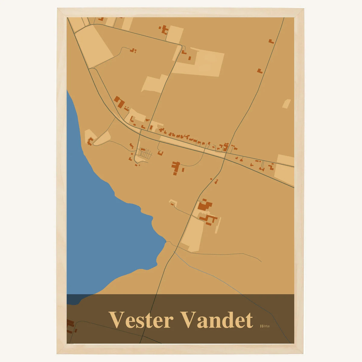 Vester Vandet plakat – Firkantet 2026 – Lys pastel brun