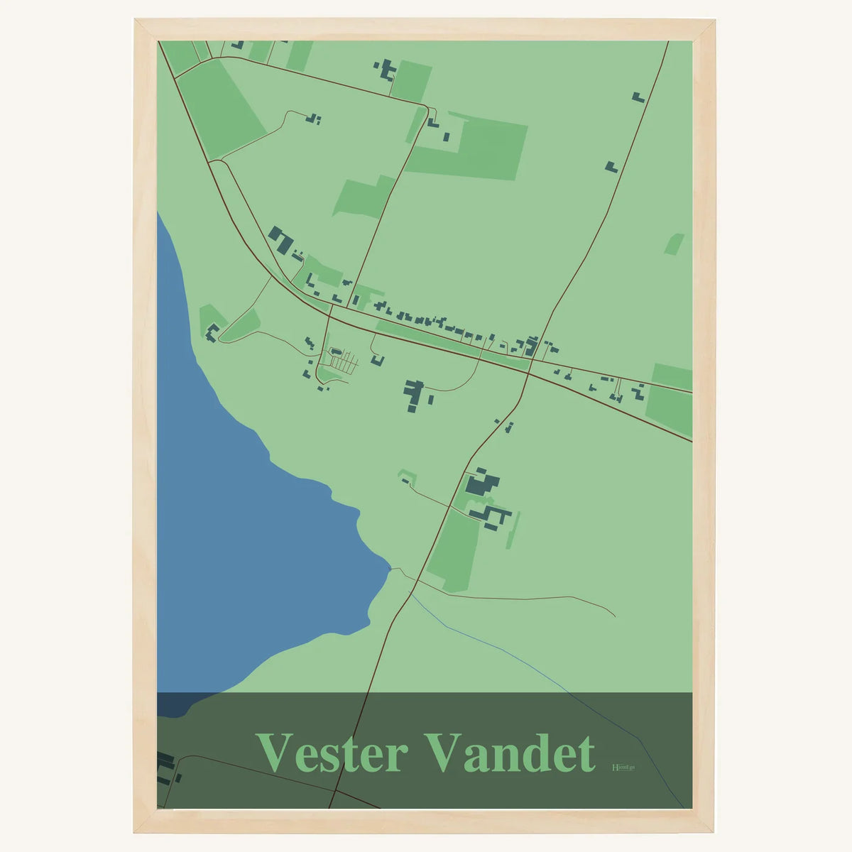 Vester Vandet plakat – Firkantet 2026 – Lys pastel grøn
