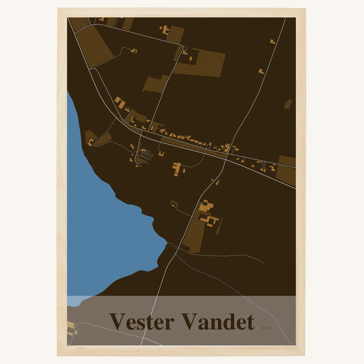 Vester Vandet plakat – Firkantet 2026 – Mørk brun