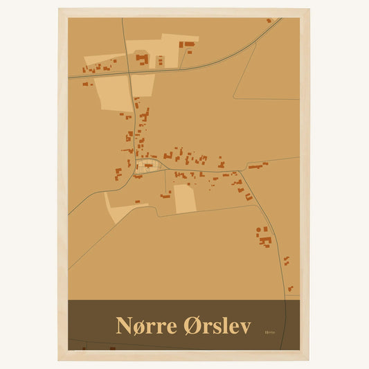 Nørre Ørslev plakat – Firkantet 2026 – Lys pastel brun
