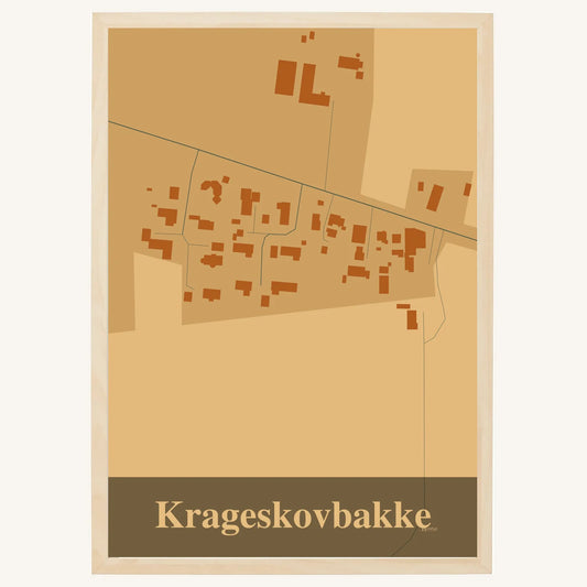 Krageskovbakke plakat – Firkantet 2026 – Lys pastel brun