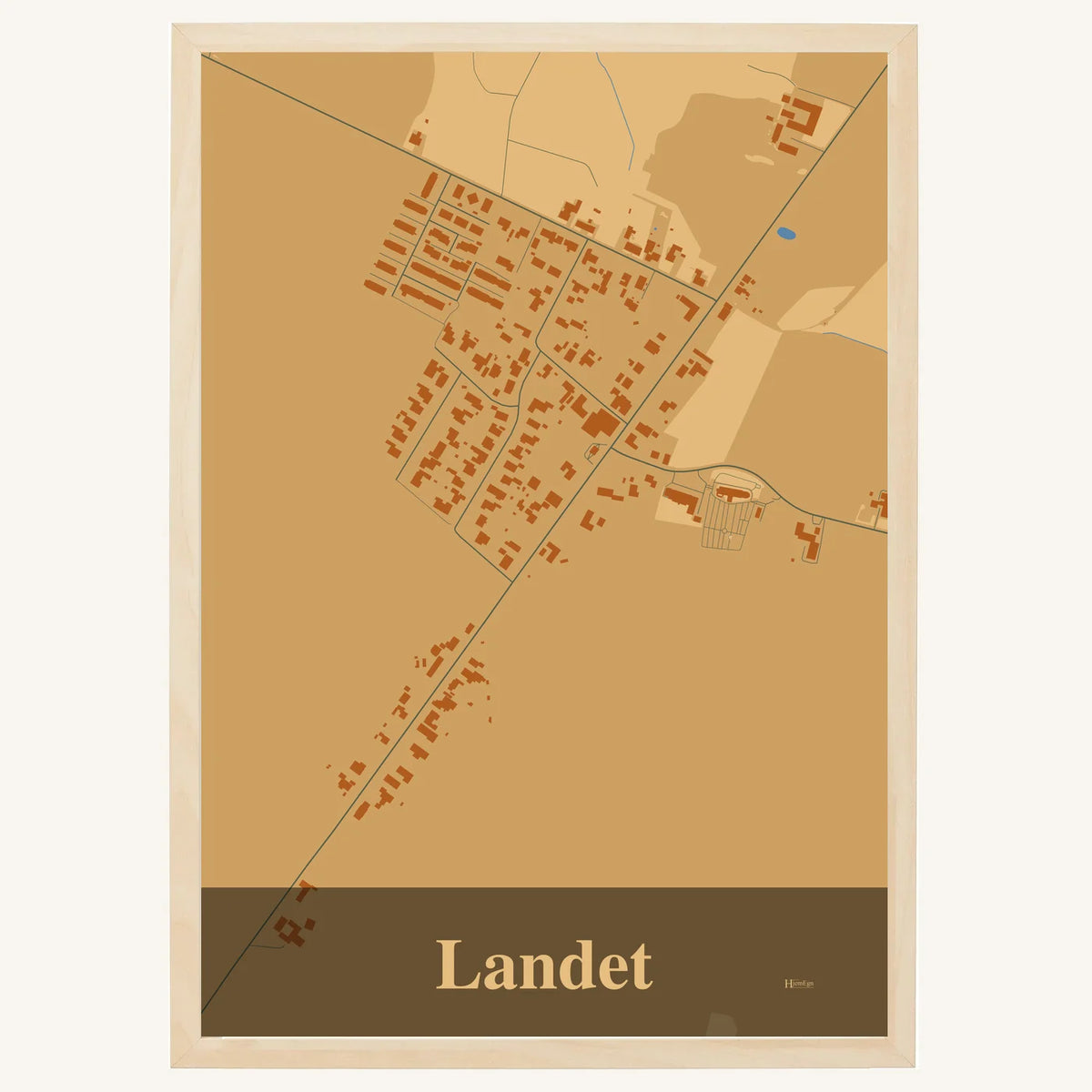 Landet plakat – Firkantet 2026 – Lys pastel brun