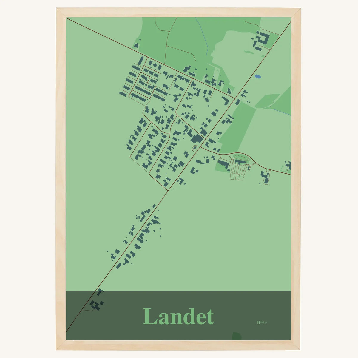 Landet plakat – Firkantet 2026 – Lys pastel grøn