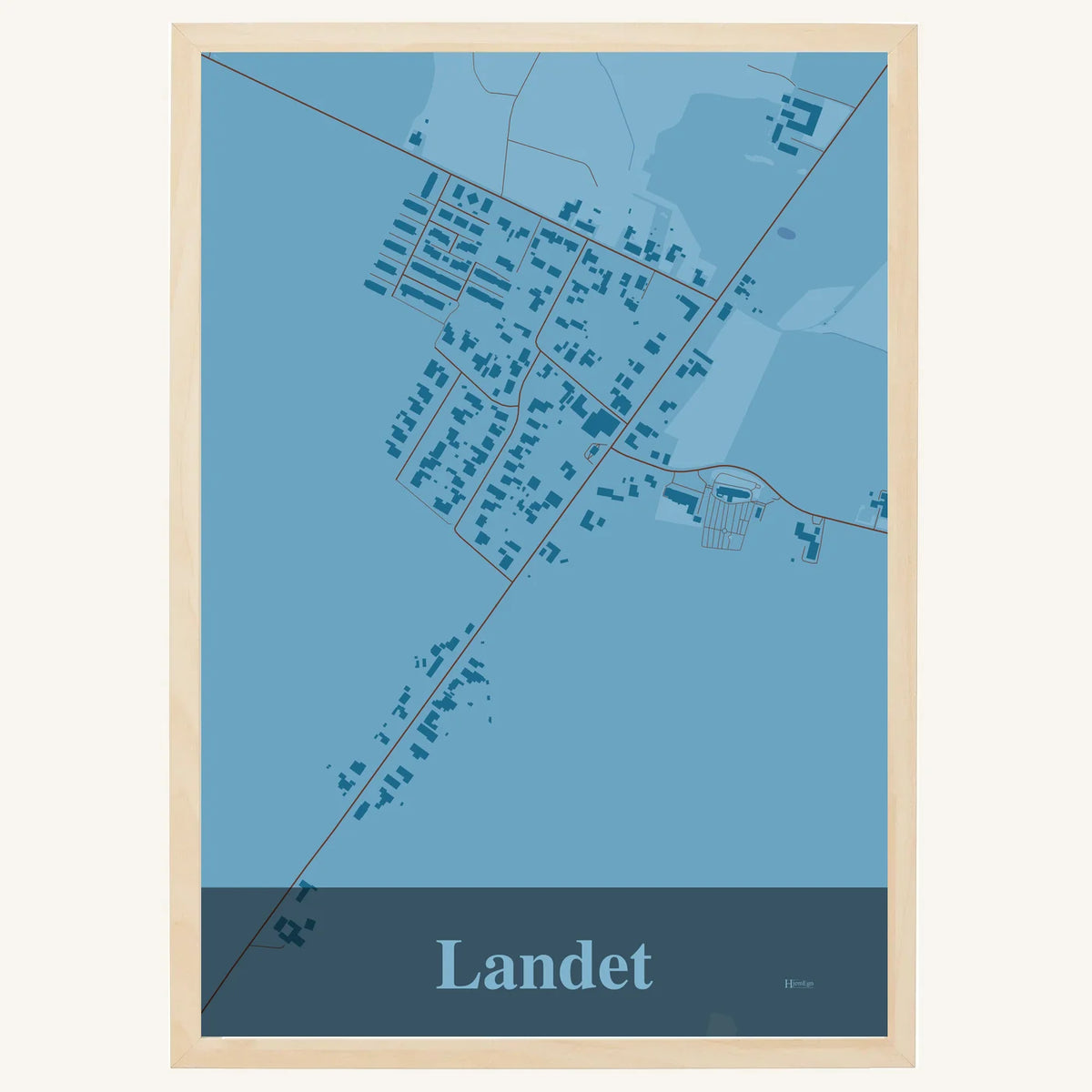 Landet plakat – Firkantet 2026 – Lys pastel blå