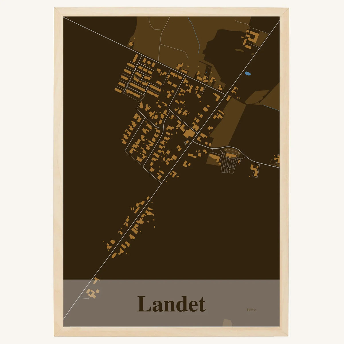 Landet plakat – Firkantet 2026 – Mørk brun