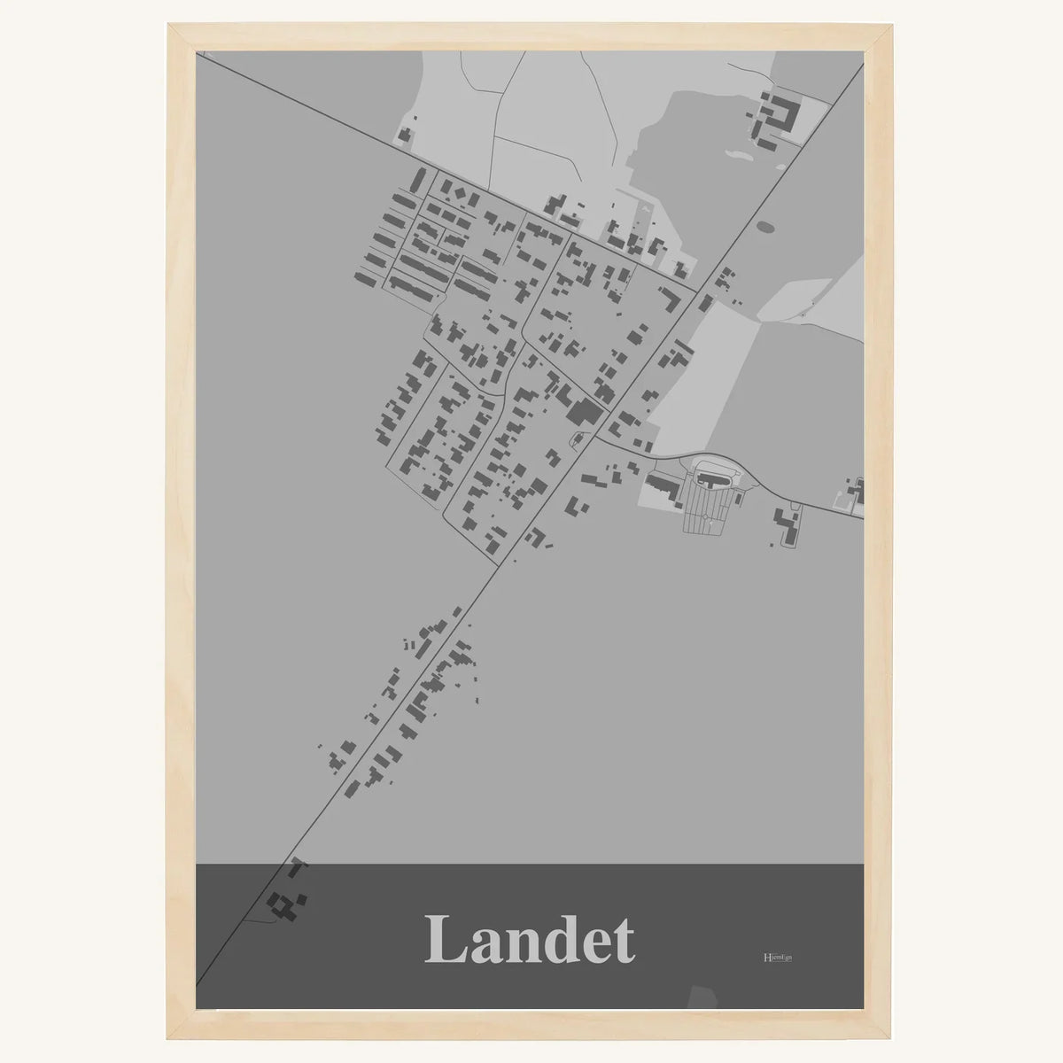 Landet plakat – Firkantet 2026 – Lys pastel grå