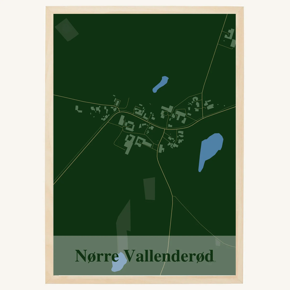 Nørre Vallenderød plakat – Firkantet 2026 – Mørk grøn